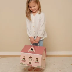 Draagbaar poppenhuis hout