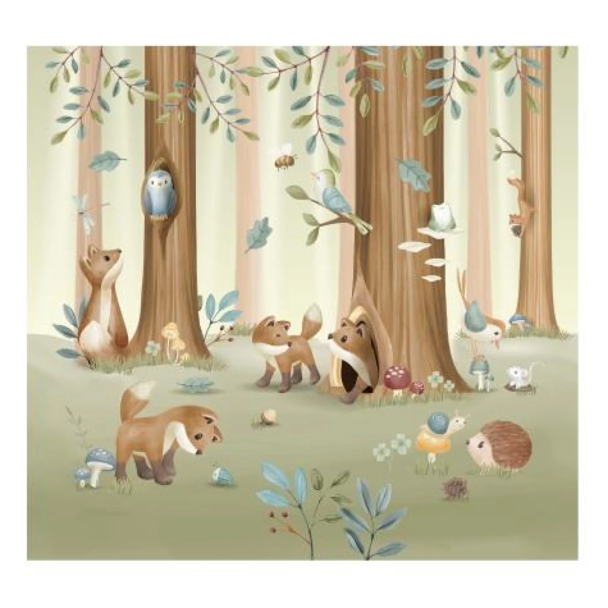 Fotobehang - Meerkleurig - Forest Friends