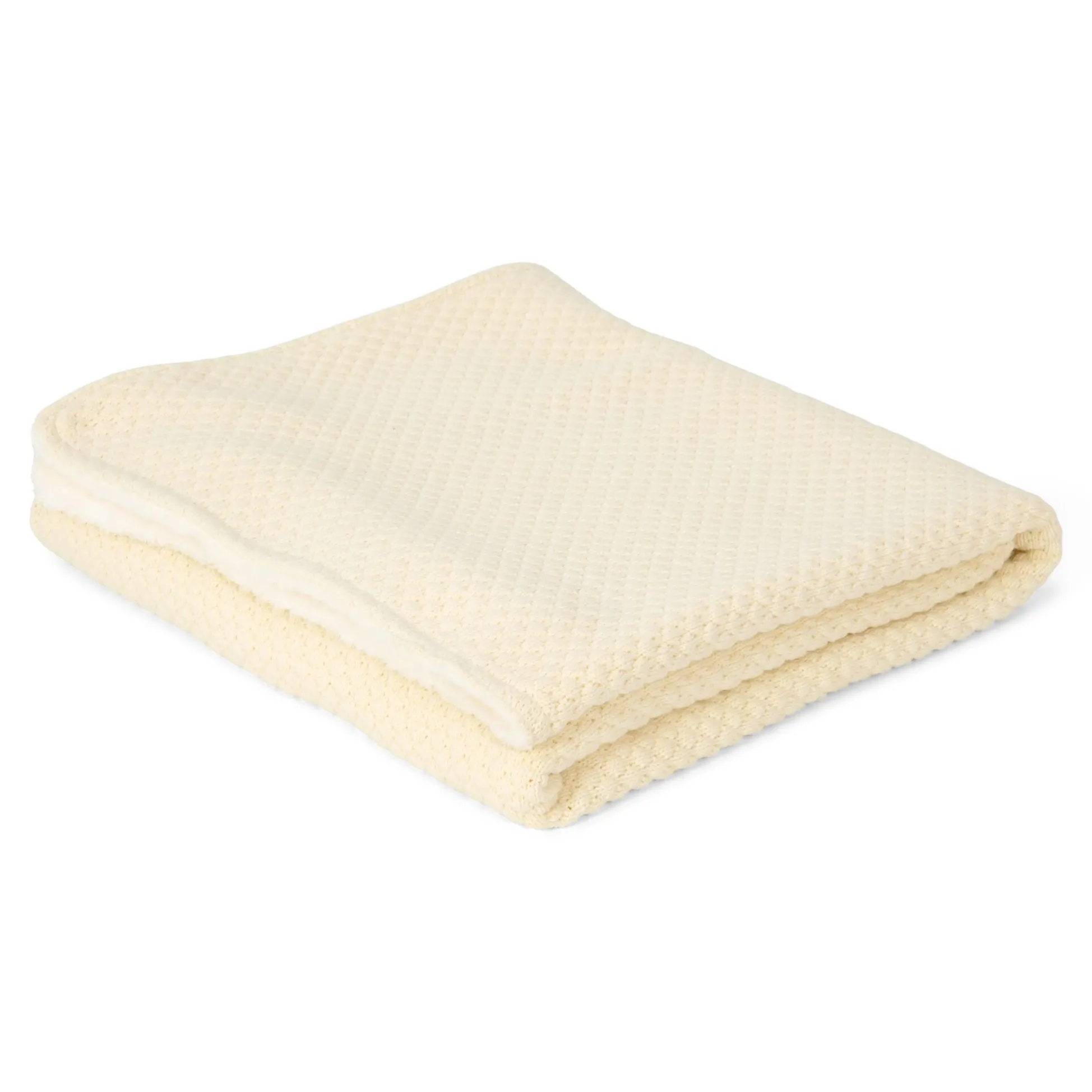 Gebreid ledikantdeken - Fleece – Wit – Essentials