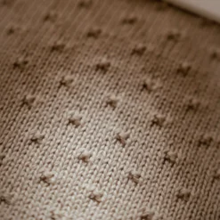 Gebreid wiegdeken - fleece - Beige - Essentials
