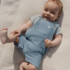 Gestreepte romper korte mouw - Blauw