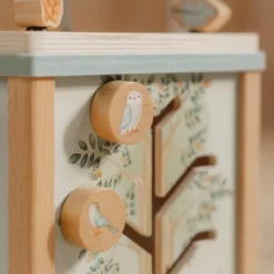 Houten activiteitenkubus - Blauw - Forest Friends