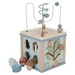 Houten activiteitenkubus - Blauw - Forest Friends