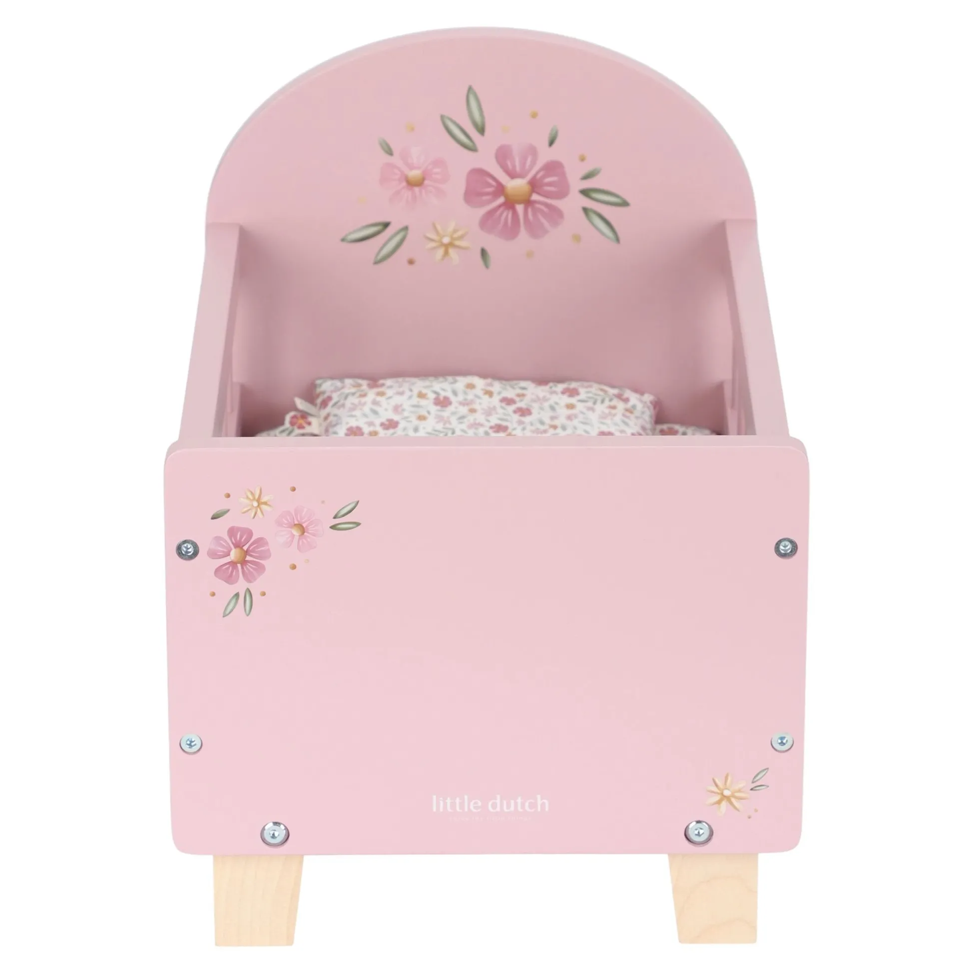 Houten poppenbedje - Roze - Essentials