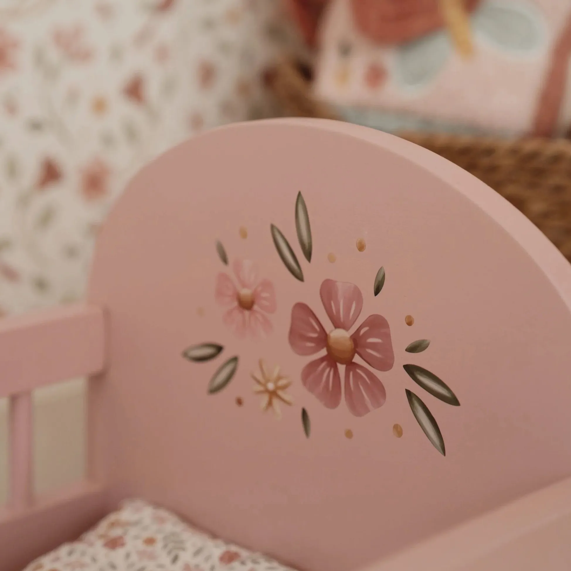 Houten poppenbedje - Roze - Essentials