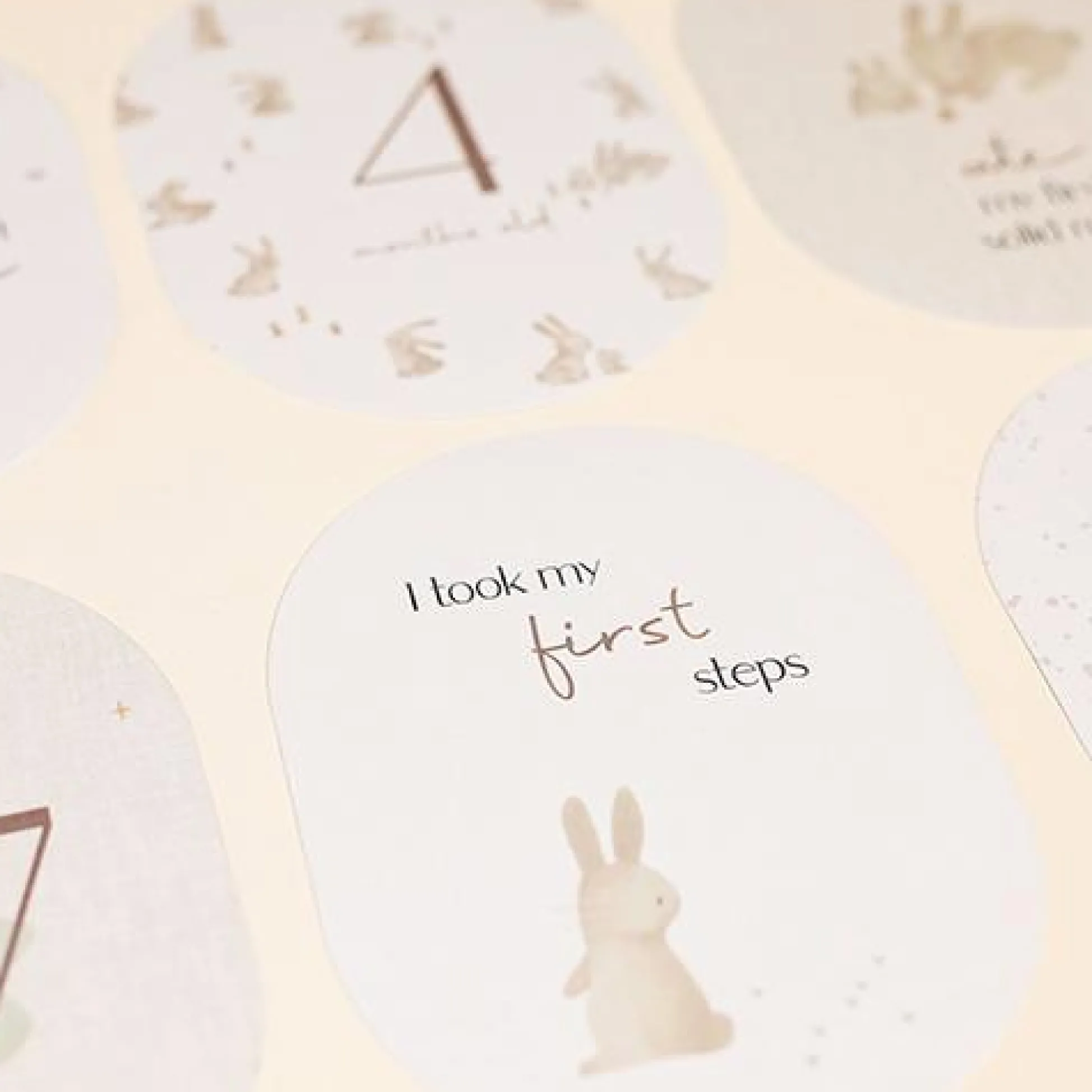 Mijlpaal kaarten - Beige - Baby Bunny - EN