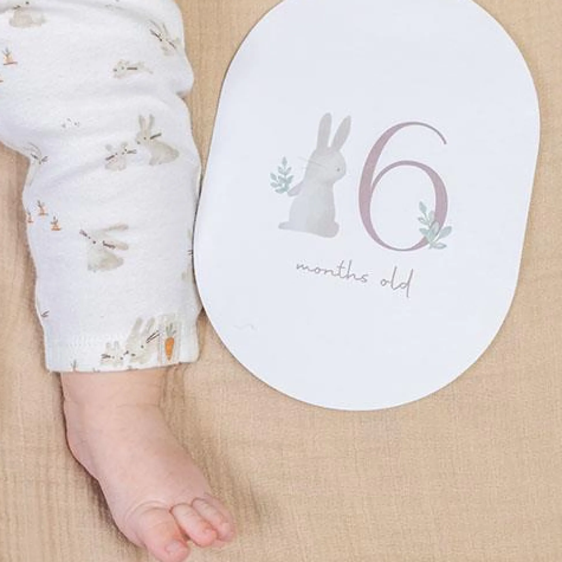 Mijlpaal kaarten - Beige - Baby Bunny - EN