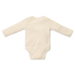 Romper overslag lange mouw - Beige - Newborn Naturals - Stripe