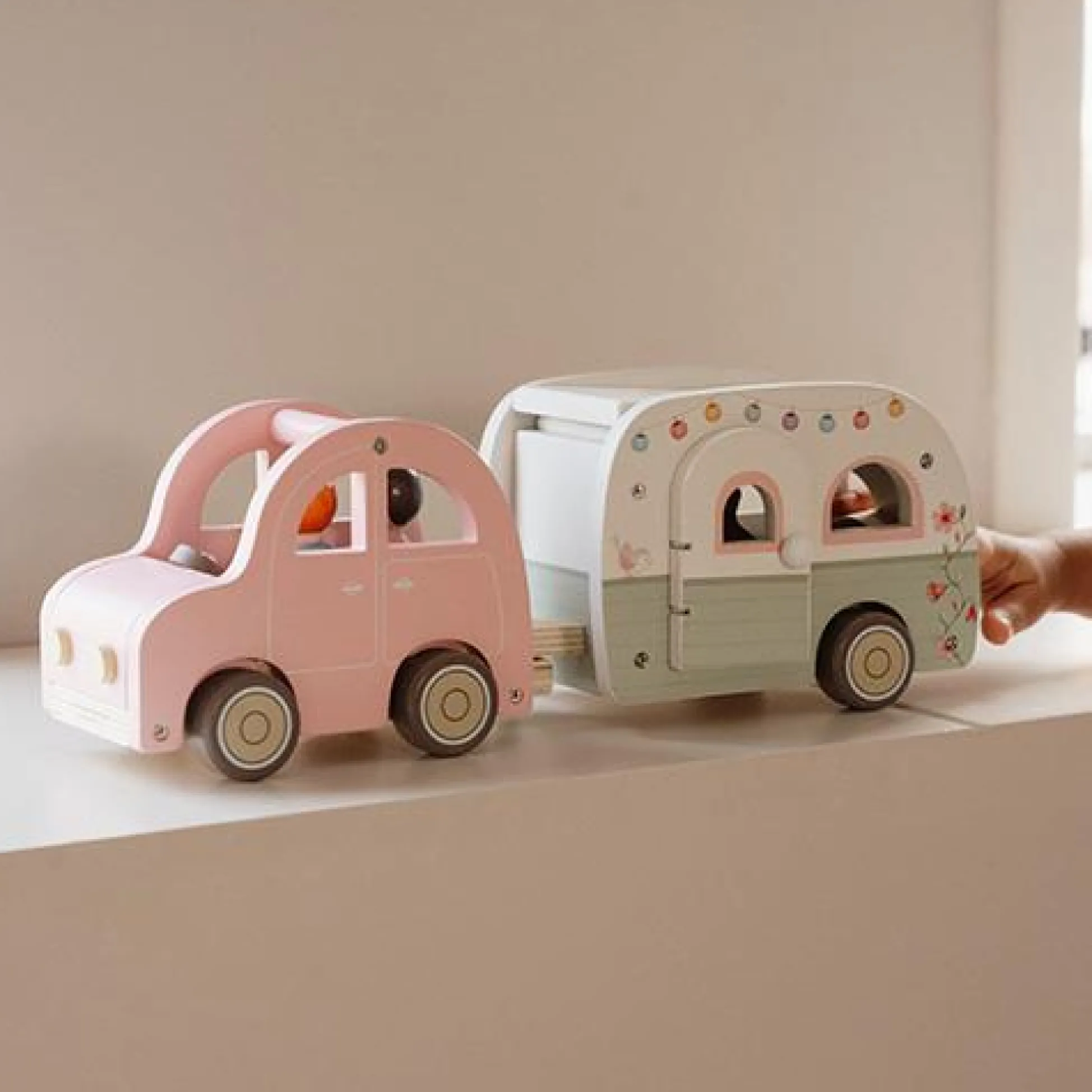 Speelgoed auto met caravan - Meerkleurig - Essentials